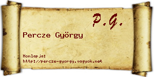 Percze György névjegykártya